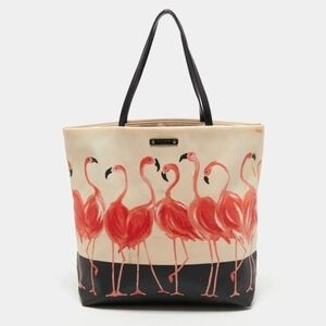 Kate Spade "Take A Walk On The Wild Side" Flamingo Bon Shopper Tote EUC
